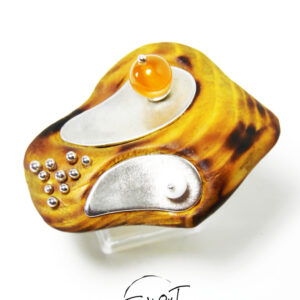 HUMUS(mod.V)anello Argento 925/legno /pietre naturali-Fatto a Mano-