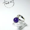 CIONDOL/AMI-Anello con ciondolo-Argento 925/quarzo Ametista Viola/10mm -Fatto a Mano-